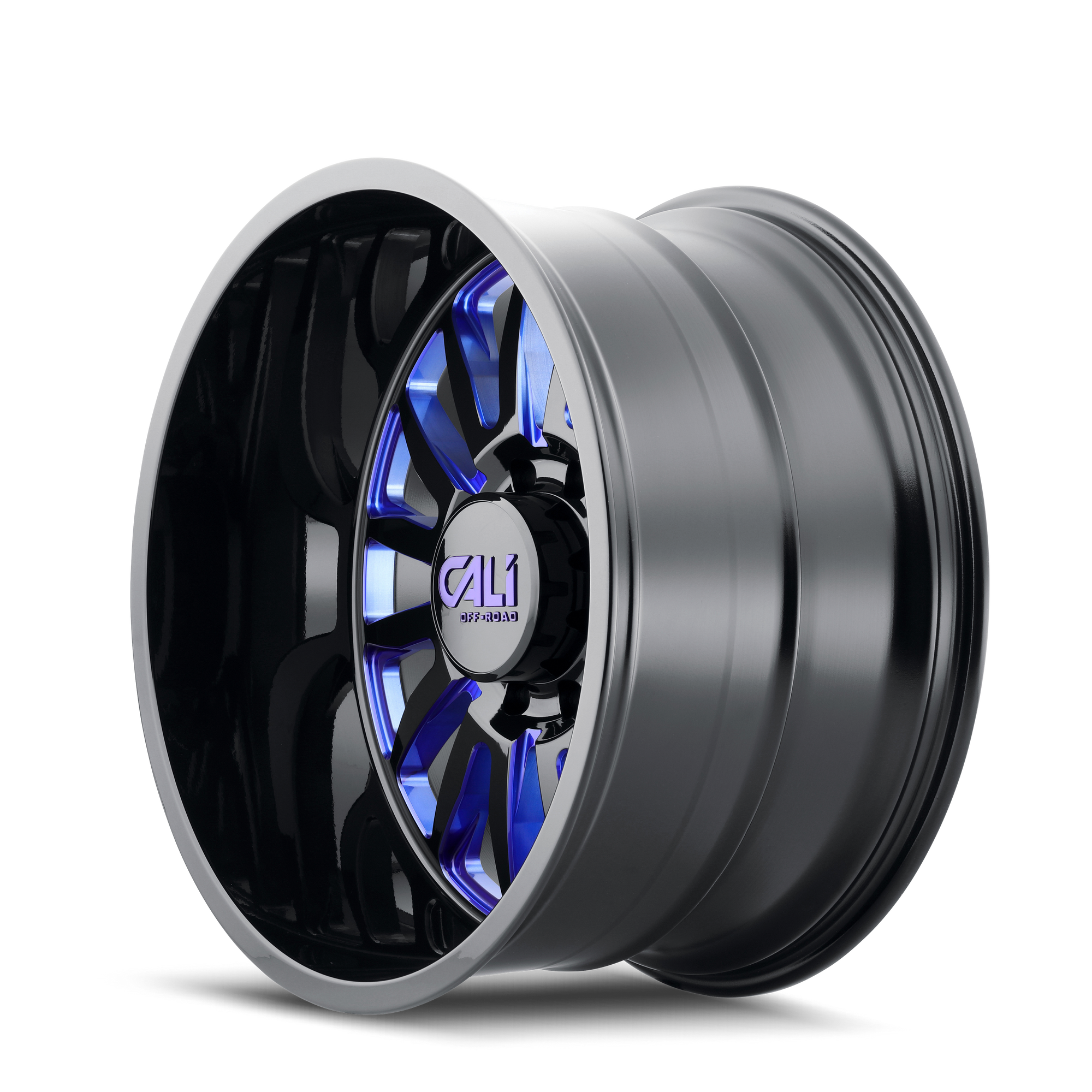 Cali Off-road SUMMIT Gloss black milled prism blue 24x14 -76 6x135mm 87.1mm