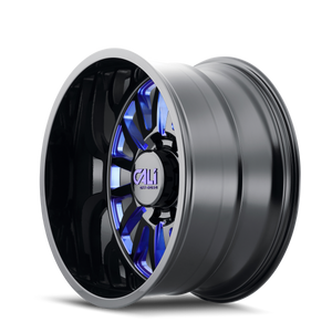 Cali Off-road SUMMIT Gloss black milled prism blue 24x14 -76 8x180mm 124.1mm - Wheelwiz