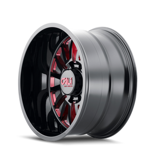 Cali Off-road SUMMIT Gloss black milled prism red 20x10 -25 5x127mm 78.1mm