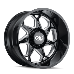 Cali Off-road SEVENFOLD Gloss black milled 20x12 -51 8x170mm 130.8mm - Wheelwiz