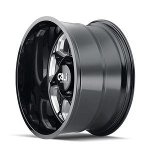 Cali Off-road SEVENFOLD Gloss black milled 22x12 -51 8x165.1mm 130.8mm - Wheelwiz