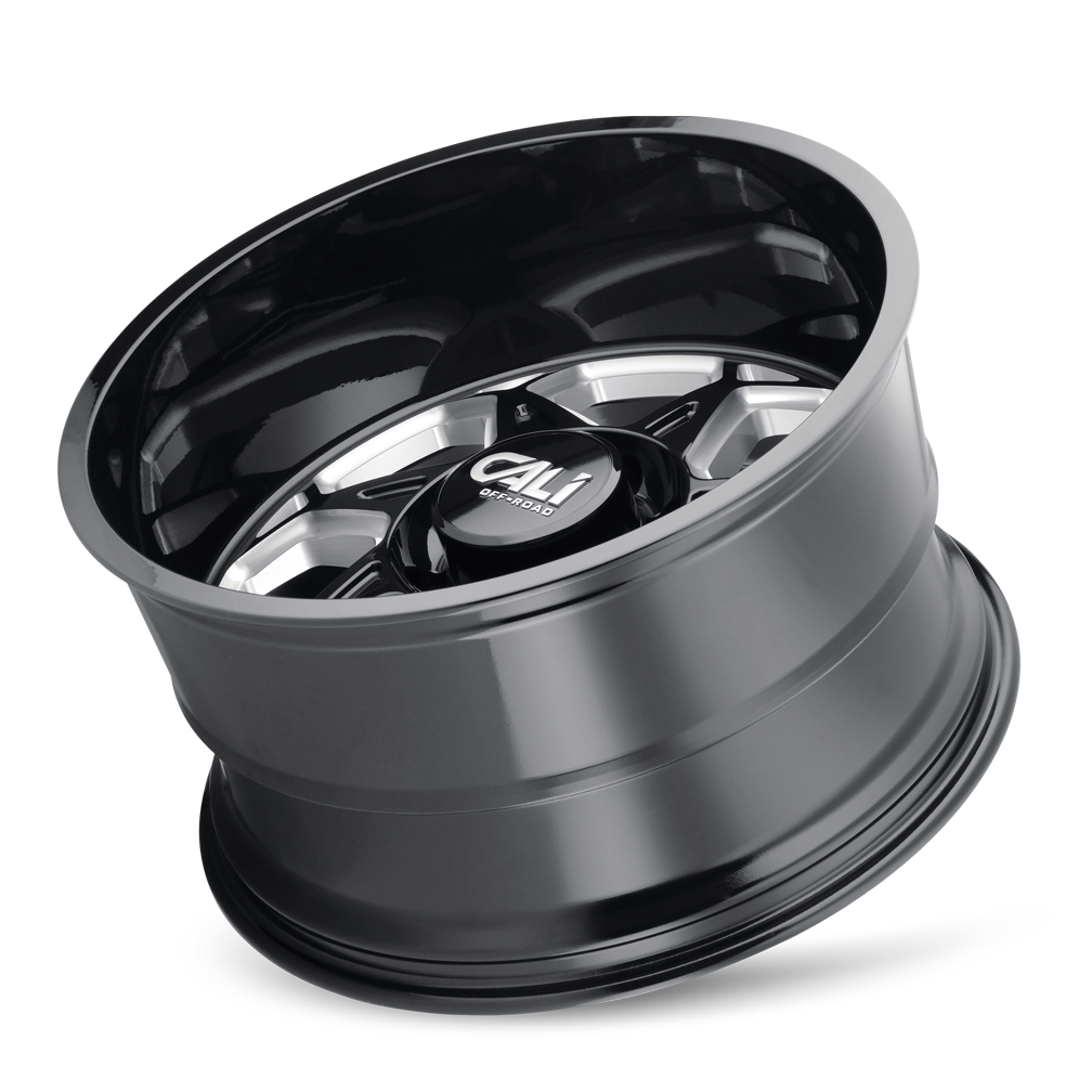 Cali Off-road SEVENFOLD Gloss black milled 22x12 -51 8x165.1mm 130.8mm - Wheelwiz