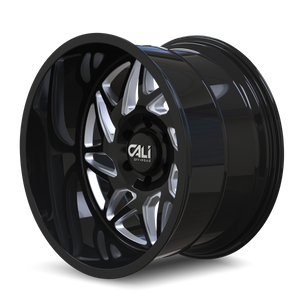 Cali Off-road GEMINI Gloss black milled 22x12 -51 6x139.7mm 106mm - Wheelwiz