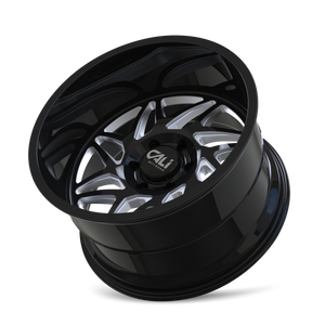 Cali Off-road GEMINI Gloss black milled 24x14 -76 8x180mm 124.1mm - Wheelwiz