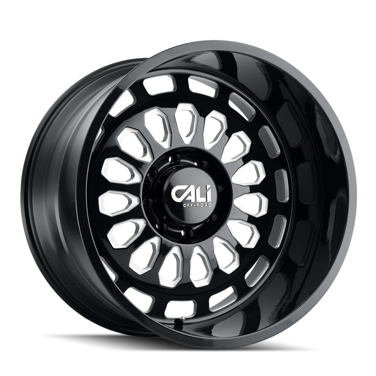 Cali Off-road PARADOX Gloss black milled 24x14 -76 6x139.7mm 106mm - Wheelwiz