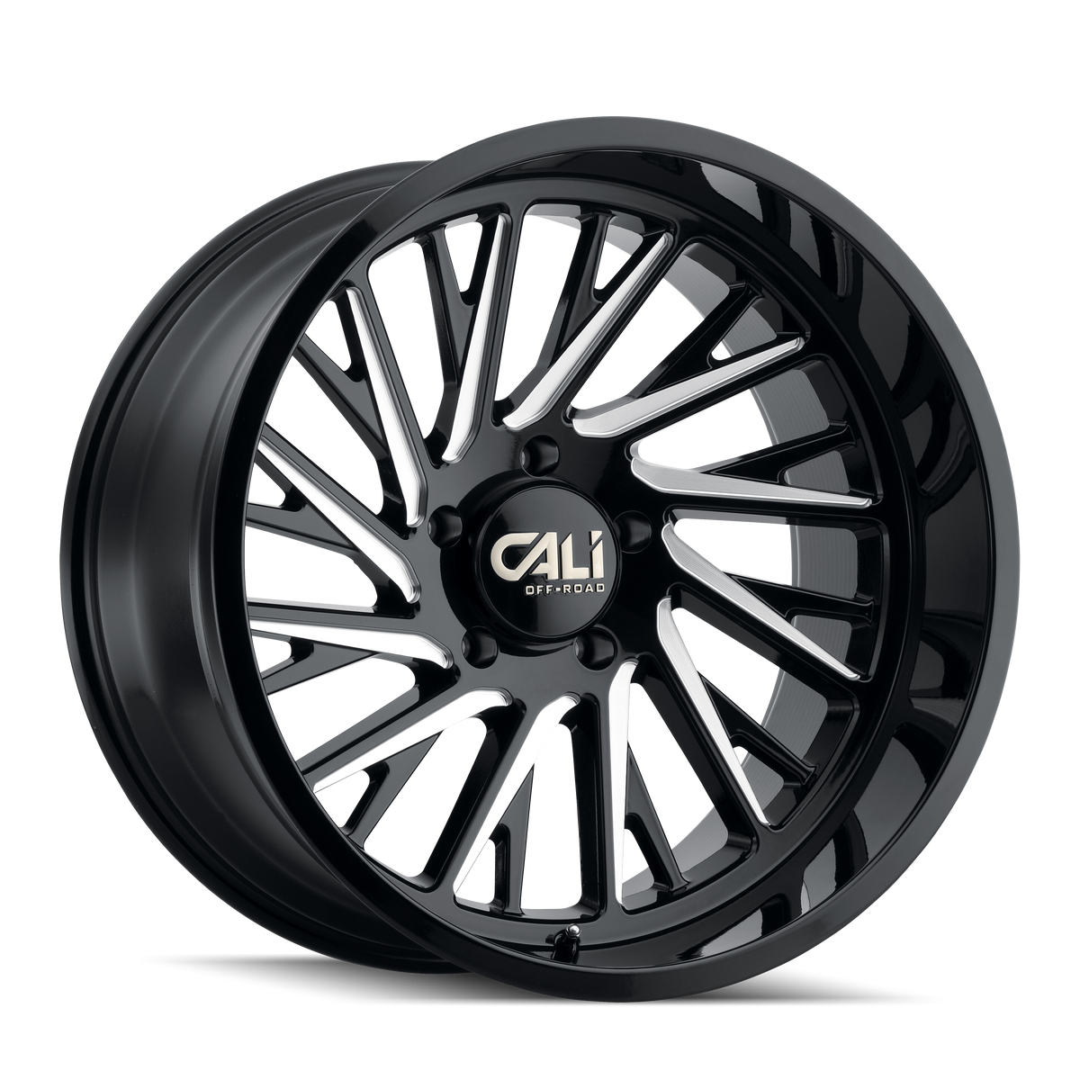 Cali Off-road PURGE Gloss black milled 24x14 -76 6x139.7mm 106mm - Wheelwiz