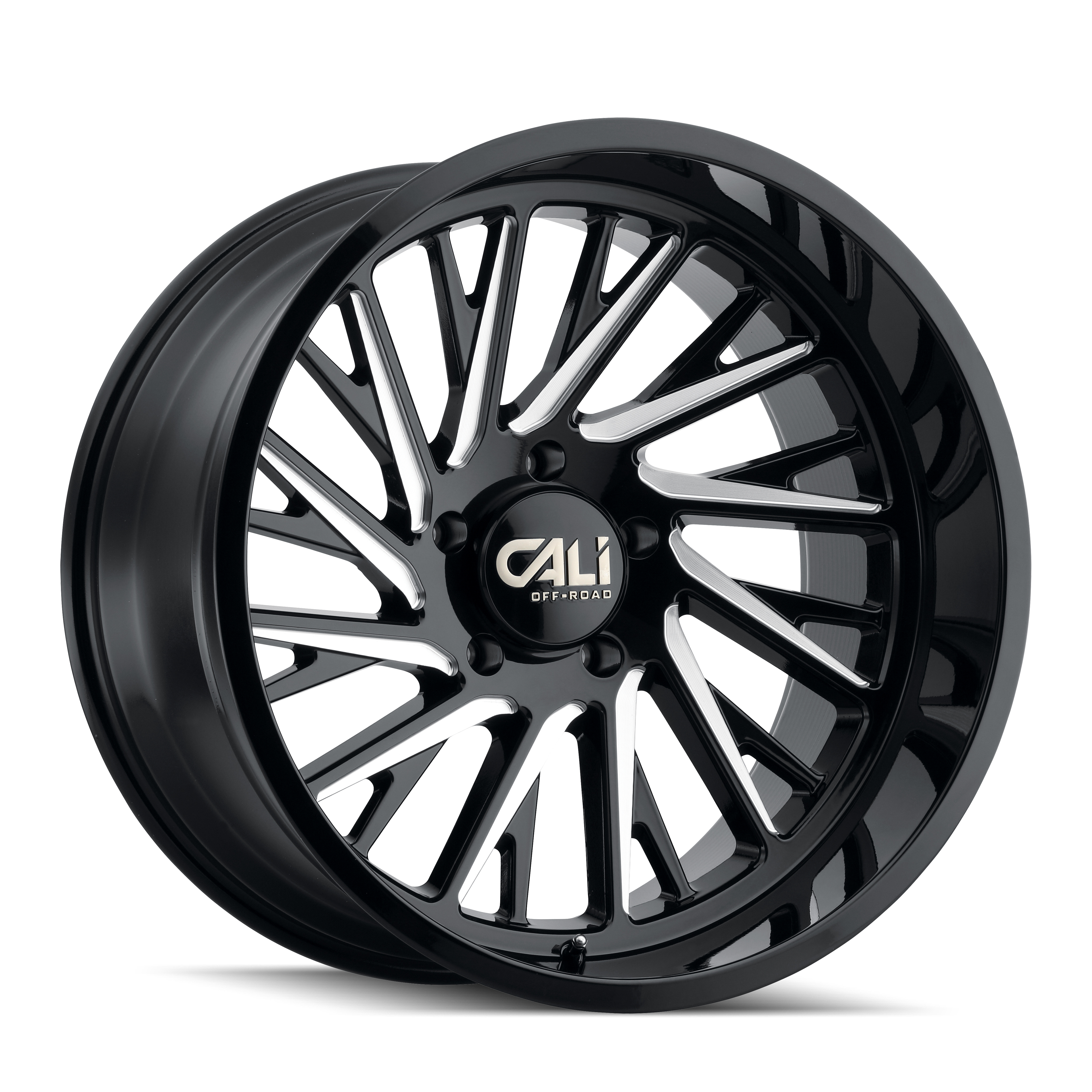 Cali Off-road PURGE Gloss black milled 20x10 -25 5x127mm 78.1mm