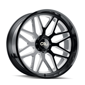 Cali Off-road INVADER Gloss black milled 20x10 -25 6x139.7mm 106.1mm - Wheelwiz