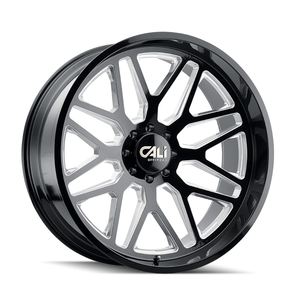 Cali Off-road INVADER Gloss black milled 24x14 -76 6x139.7mm 106.1mm - Wheelwiz