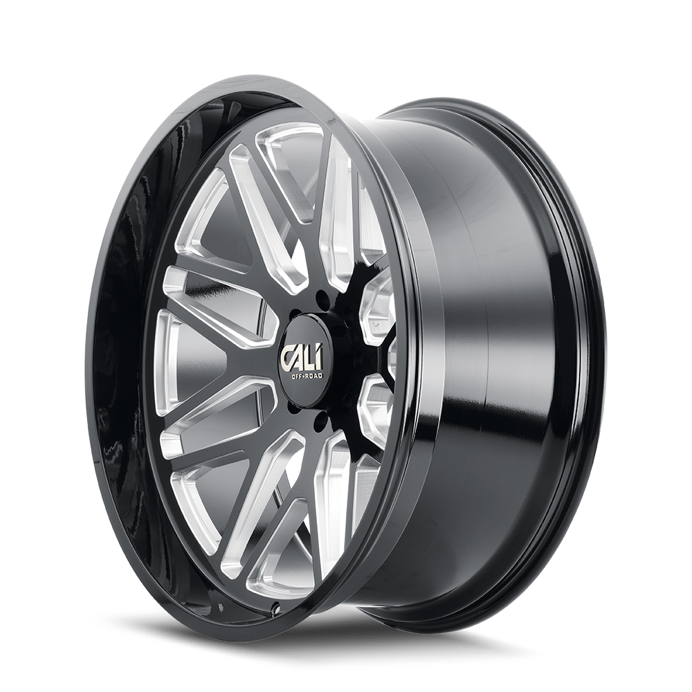 Cali Off-road INVADER Gloss black milled 22x12 -51 8x165.1mm 125.2mm - Wheelwiz