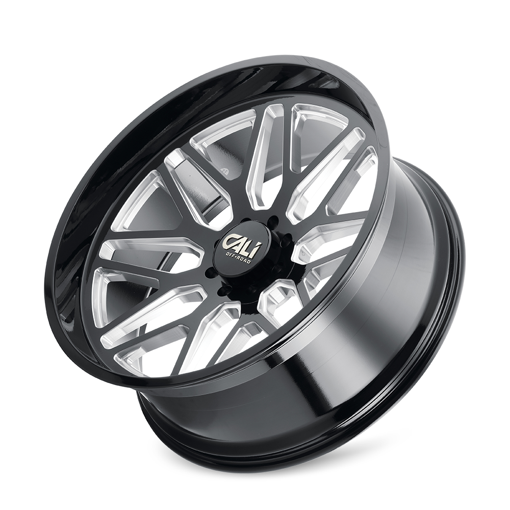 Cali Off-road INVADER Gloss black milled 26x14 -76 6x139.7mm 106.1mm - Wheelwiz
