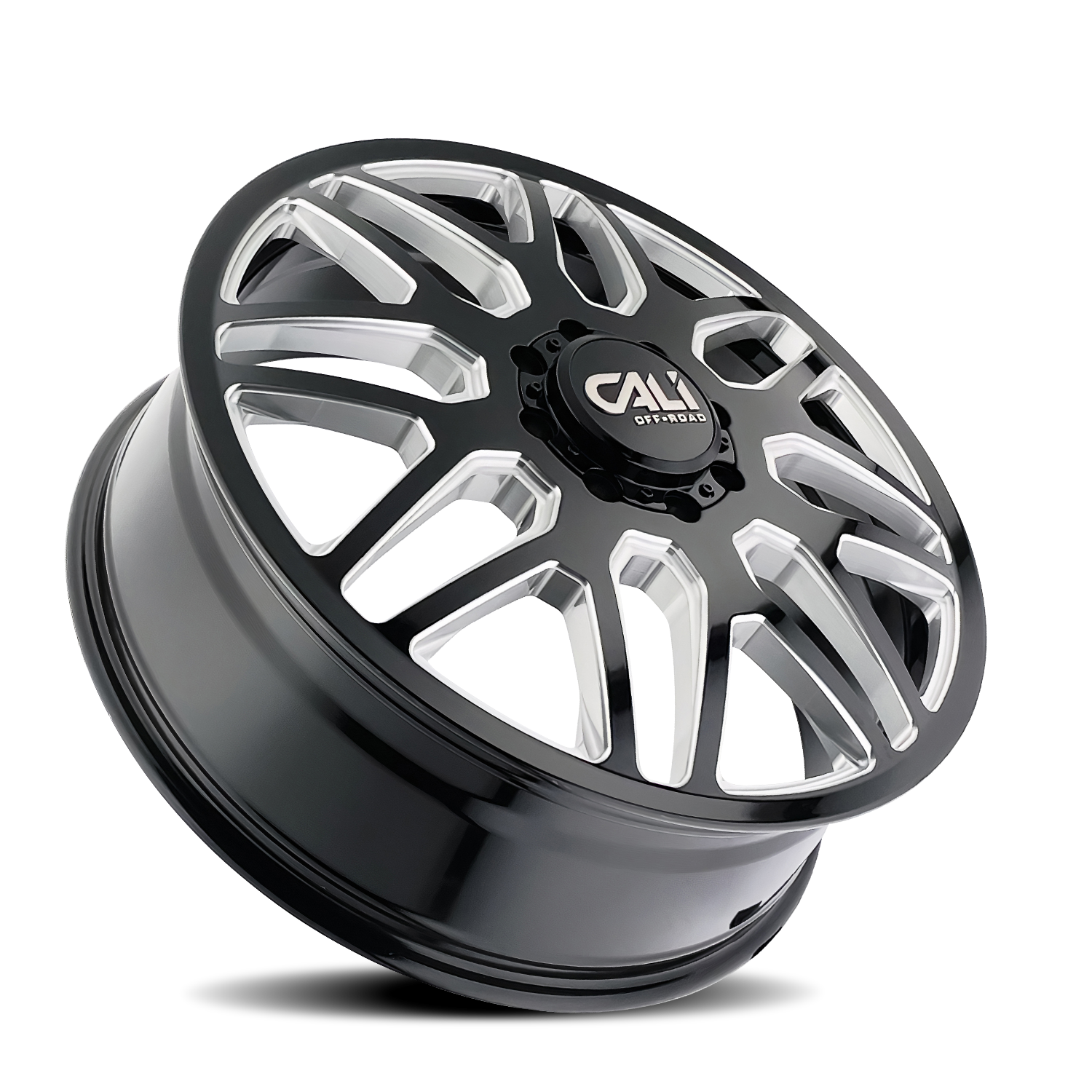Cali Off-road INVADER DUALLY Gloss black milled 24x8.25 +115 8x165.1mm 121.3mm - Wheelwiz