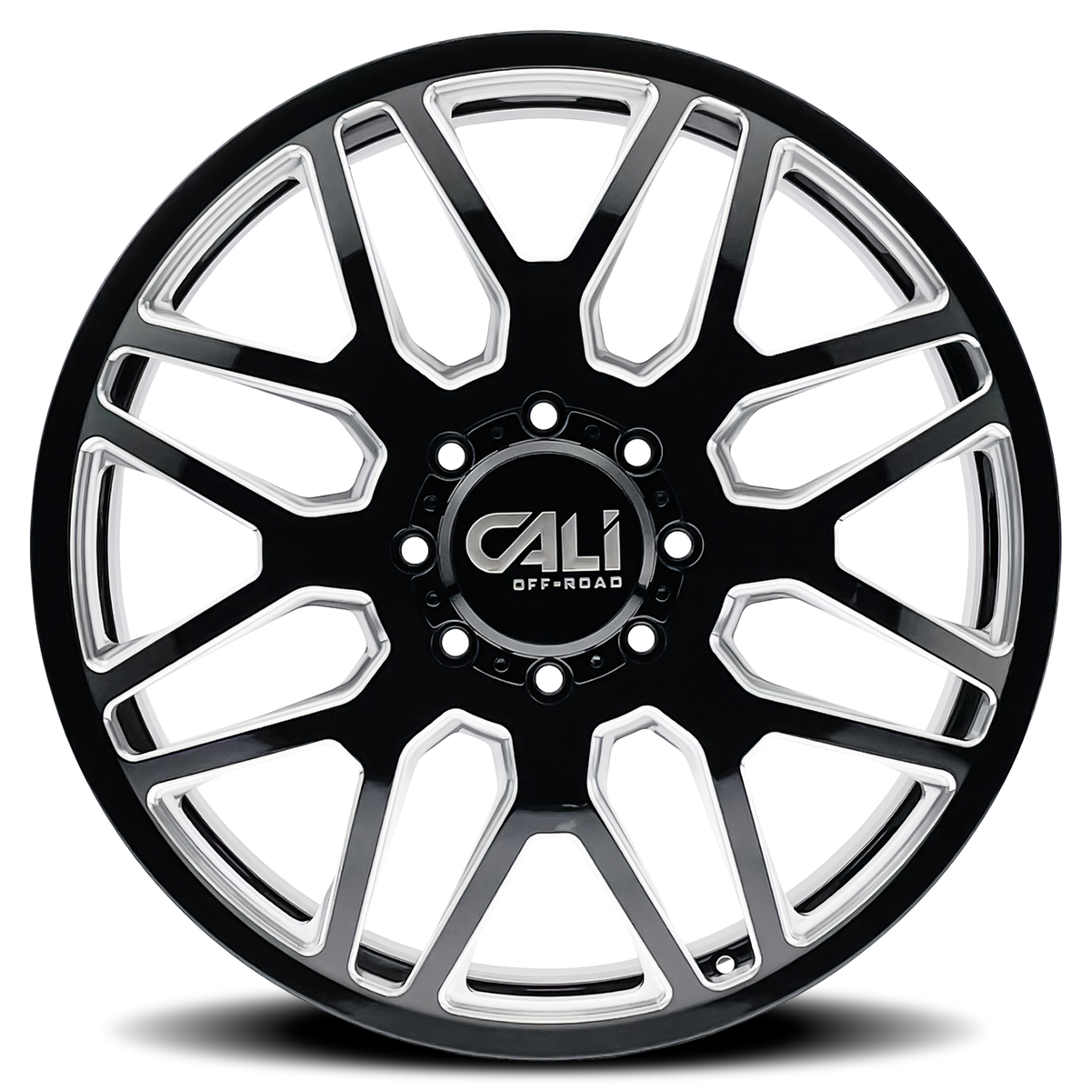Cali Off-road INVADER DUALLY Gloss black milled 24x8.25 +115 8x210mm 154.2mm - Wheelwiz
