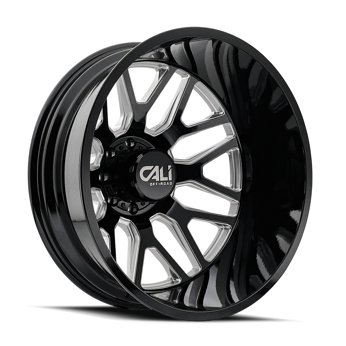 Cali Off-road INVADER DUALLY Gloss black milled 22x8.25 -192 8x165.1mm 121.3mm - Wheelwiz