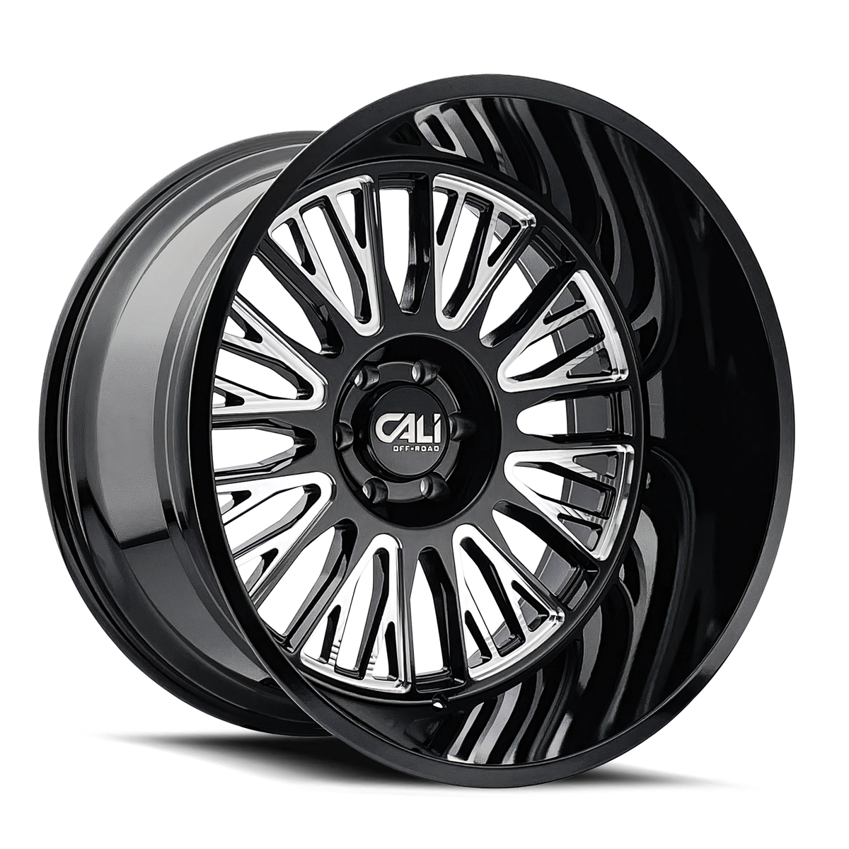 Cali Off-road VERTEX Gloss black milled 24x14 -76 8x165.1mm 125.2mm - Wheelwiz