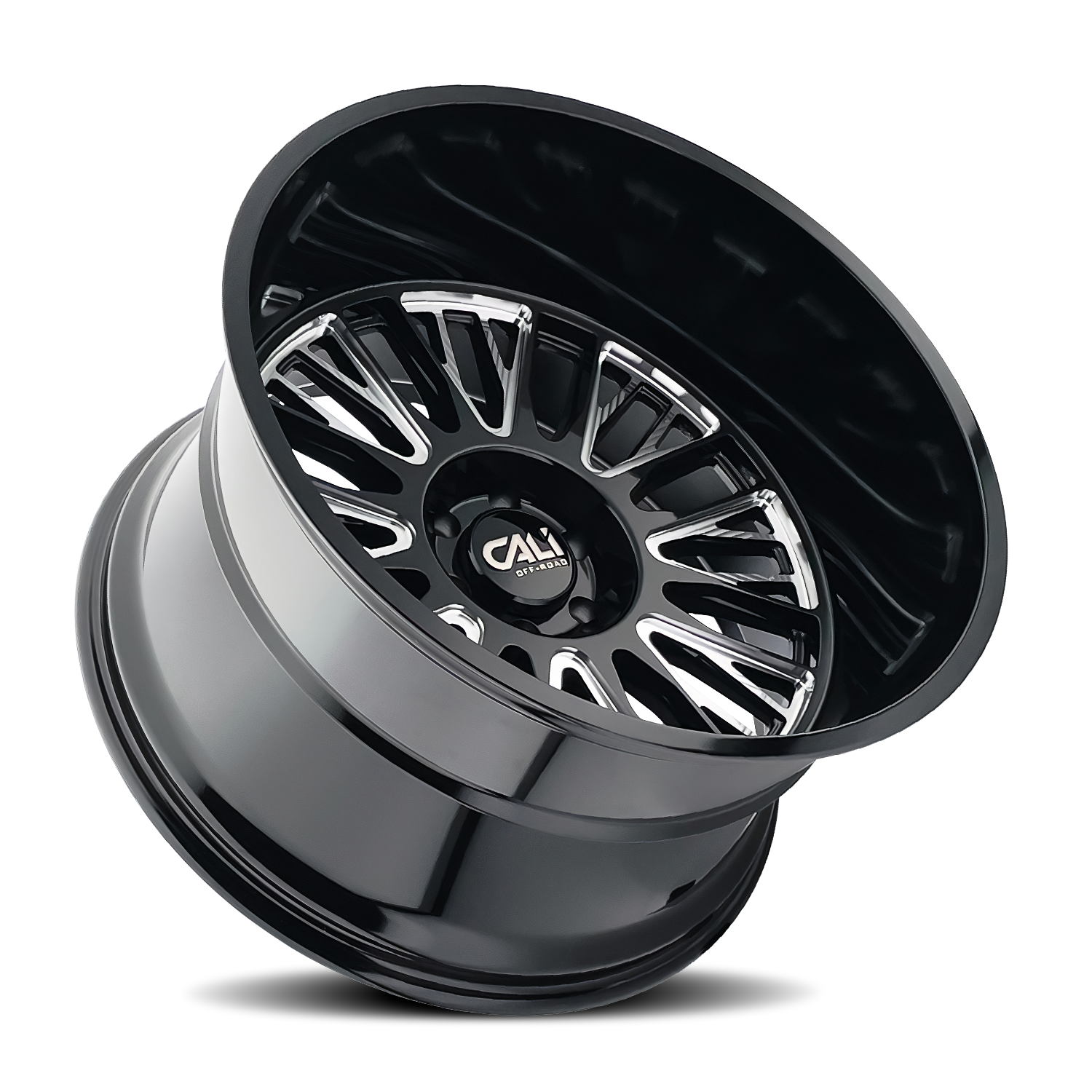 Cali Off-road VERTEX Gloss black milled 24x14 -76 6x135mm 87.1mm - Wheelwiz