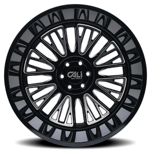 Cali Off-road VERTEX Gloss black milled 22x12 -44 6x135mm 87.1mm - Wheelwiz