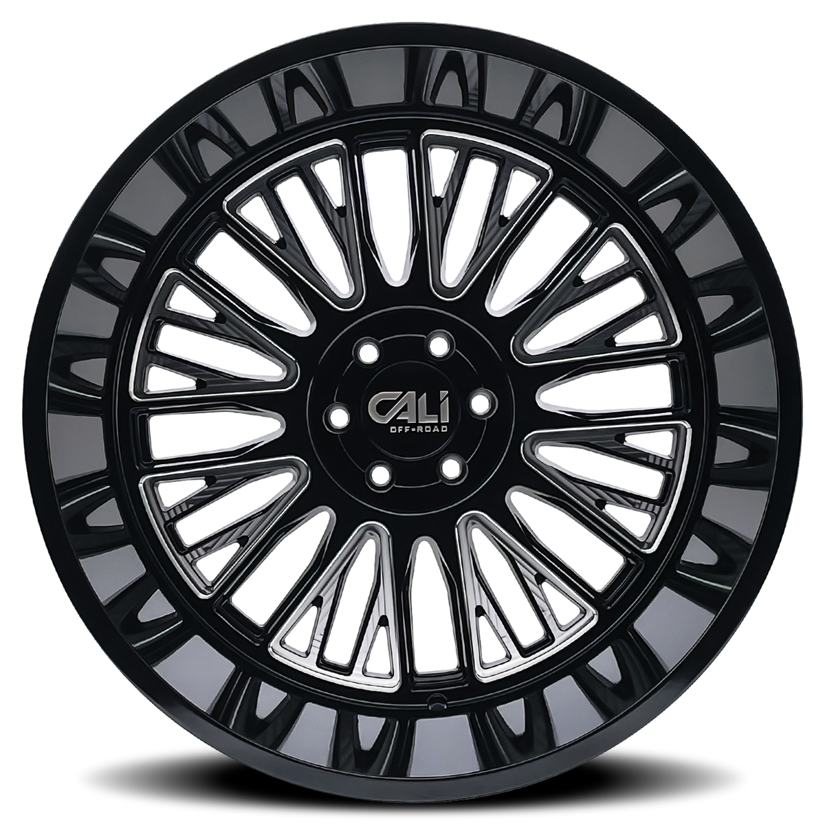 Cali Off-road VERTEX Gloss black milled 26x14 -76 6x135mm 87.1mm - Wheelwiz