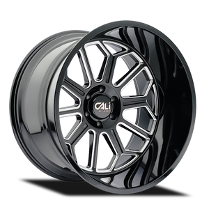 Cali Off-road AUBURN Gloss black milled 24x14 -76 8x180mm 124.1mm - WheelWiz