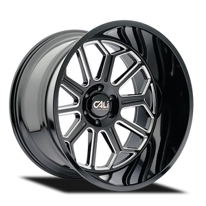 Cali Off-road AUBURN Gloss black milled 20x9 -12 8x165.1mm 125.2mm - Wheelwiz