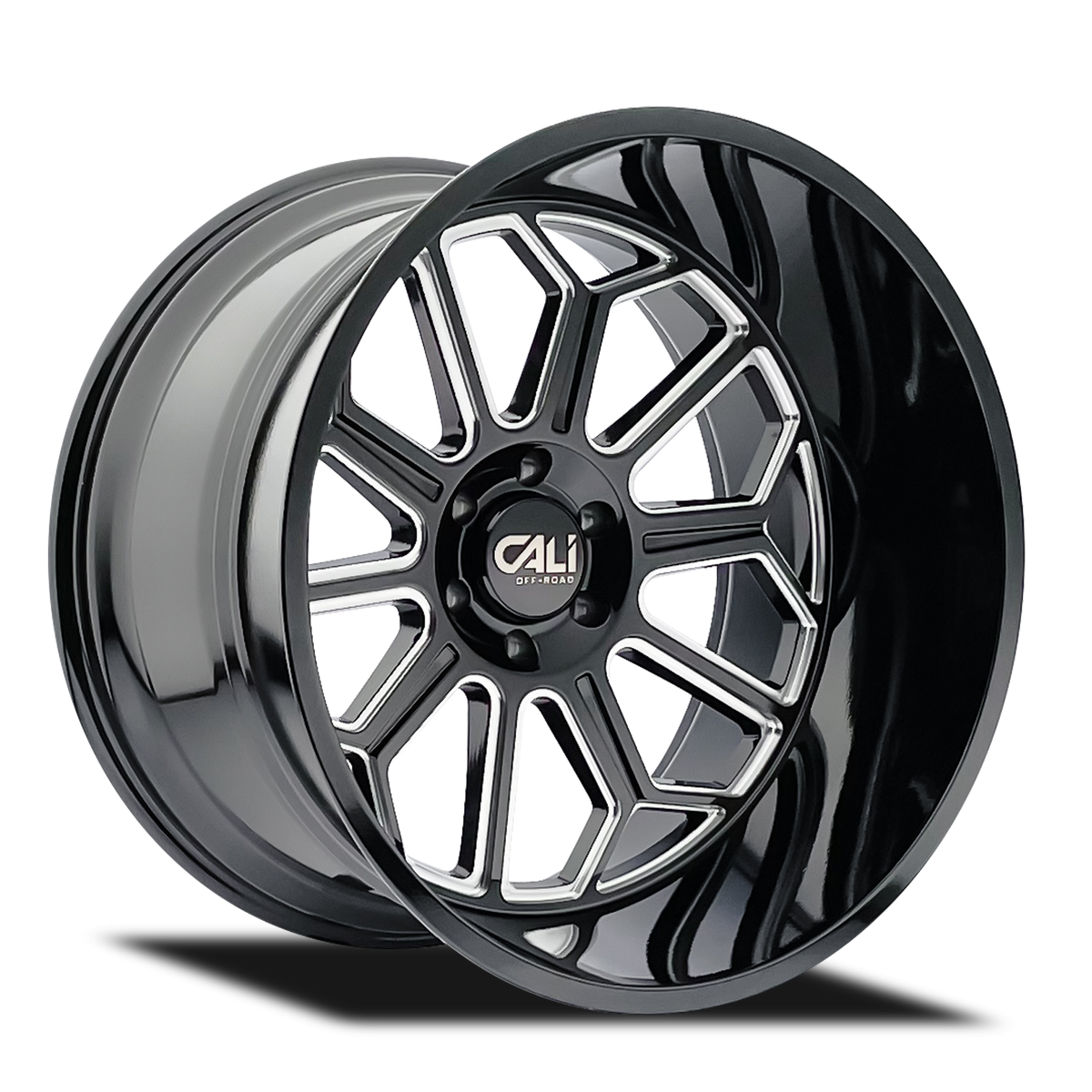 Cali Off-road AUBURN Gloss black milled 20x9 -12 5x127mm 71.6mm - Wheelwiz