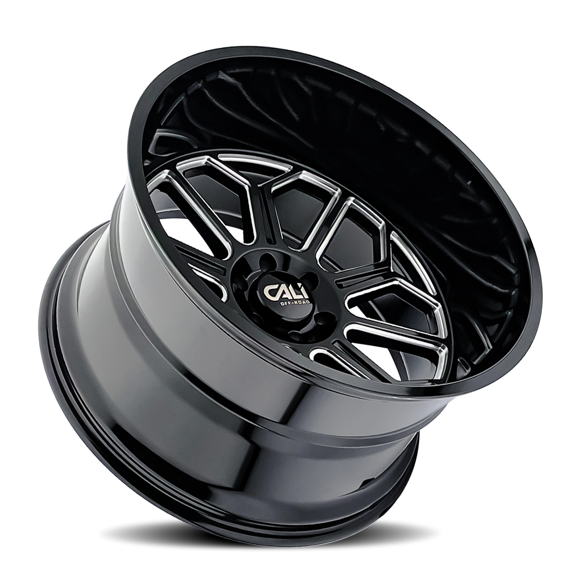Cali Off-road AUBURN Gloss black milled 24x14 -76 8x170mm 125.2mm - Wheelwiz