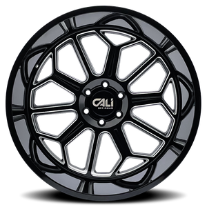 Cali Off-road AUBURN Gloss black milled 20x10 -25 5x127mm 71.6mm