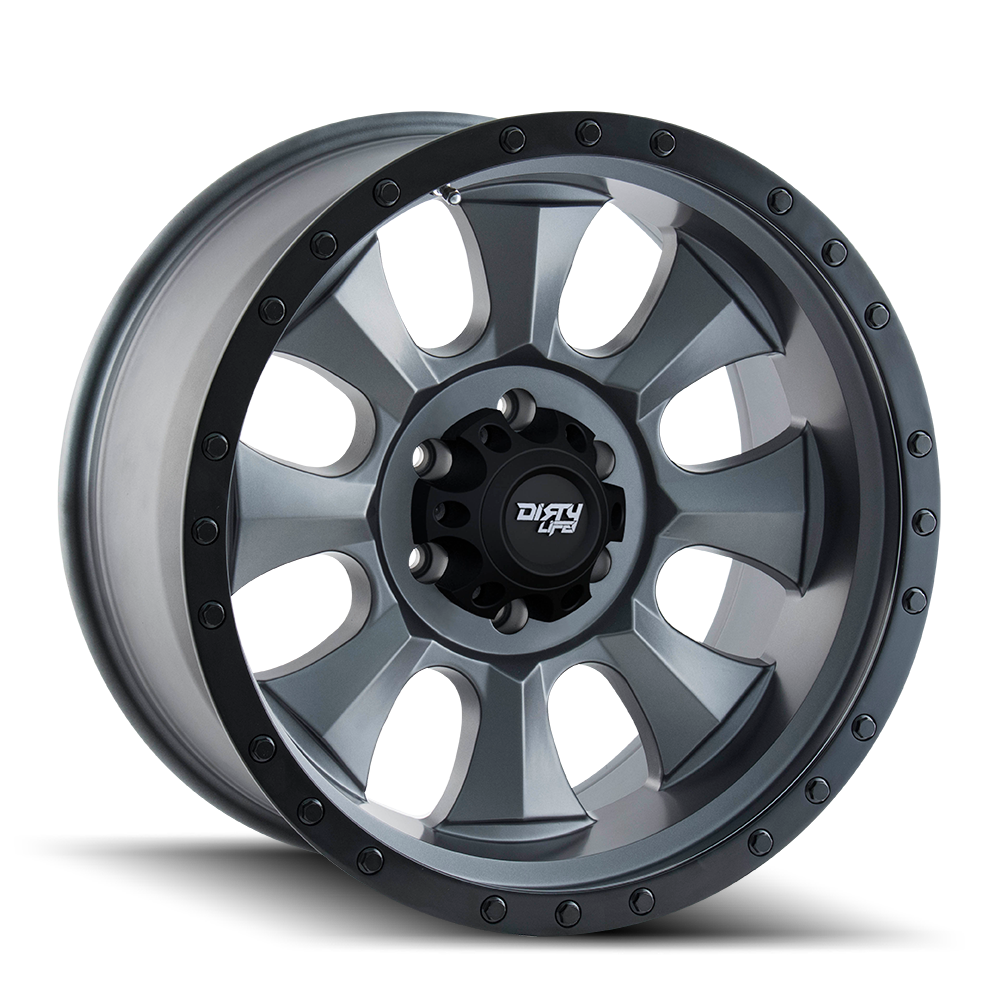 Dirty Life IRONMAN Satin gunmetal 20x9 +18 8x165.1mm 130.8mm - WheelWiz