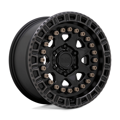 Black Rhino CARBINE Matte Black W/ Machined Tinted Ring &amp; Bronze Bolts 17x8.5 0 6x139.7mm 112.1mm - WheelWiz