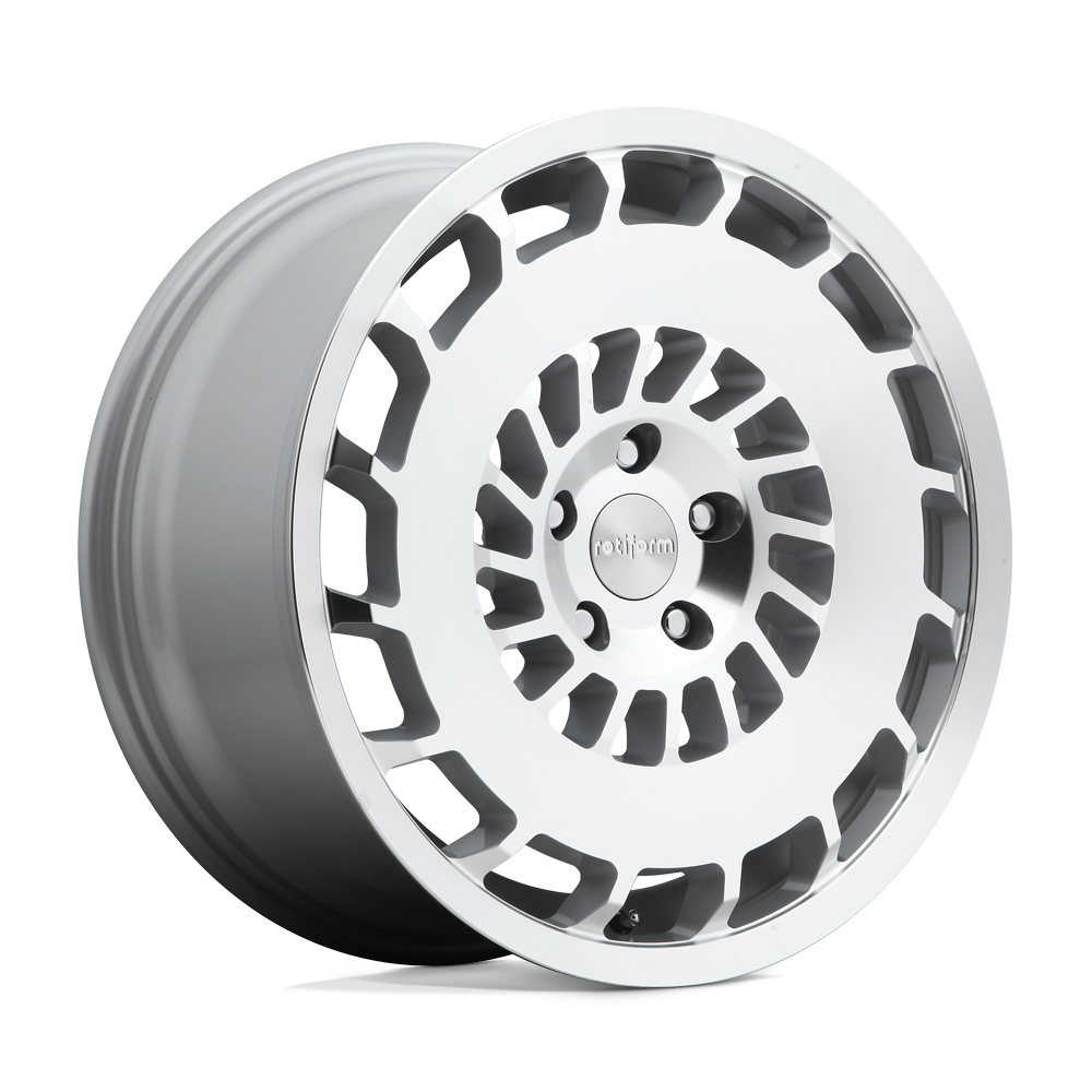 Rotiform R135 CCV Gloss Silver Machined 18x8.5 +45 5x112mm 66.6mm - WheelWiz
