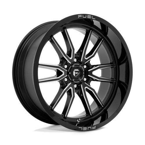 Fuel Offroad D761 CLASH Gloss Black Milled 22x10 -18 6x139.7mm 106.1mm - Wheelwiz