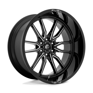 Fuel Offroad D761 CLASH Gloss Black Milled 24x12 -44 6x135mm 87.1mm - Wheelwiz