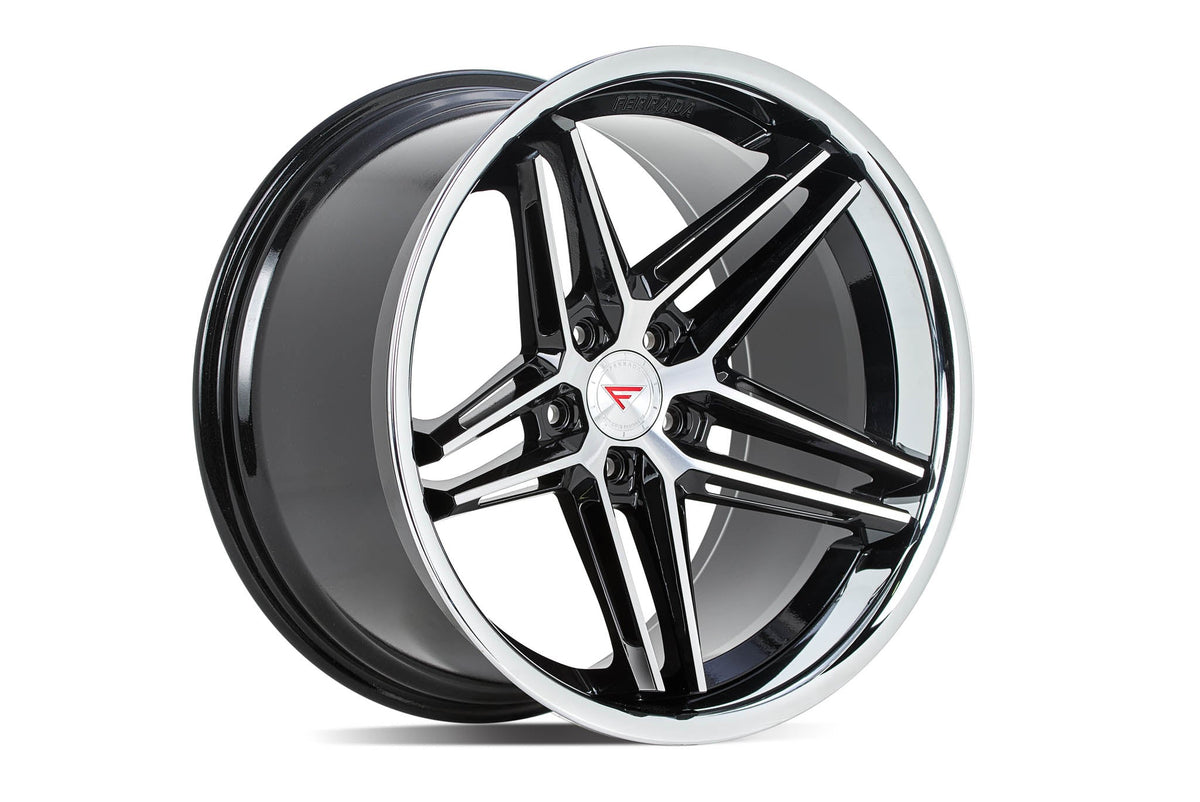Ferrada Wheels CM1 Machine Black / Chrome Lip 20x10.5 +25 5x112mm 66.56mm