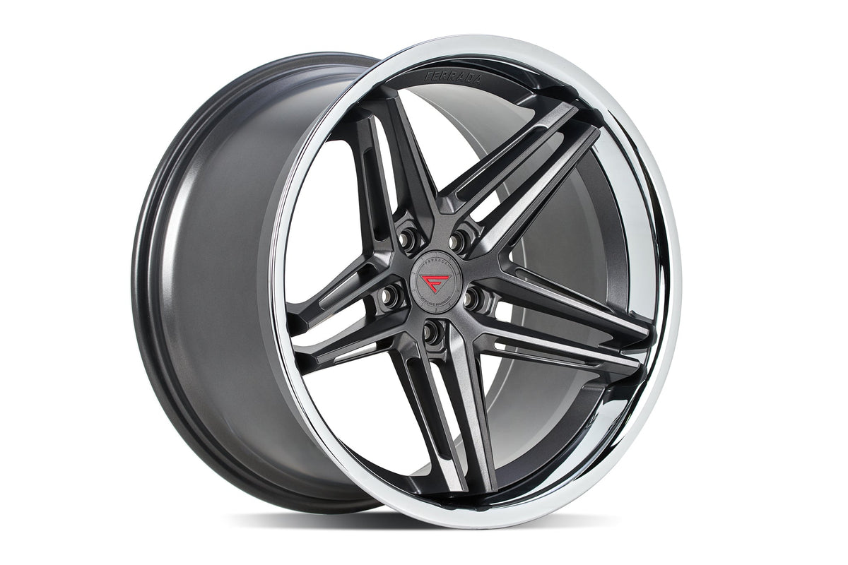 Ferrada Wheels CM1 Matte Graphite / Chrome Lip 19x10.5 +45 5x112mm 66.56mm