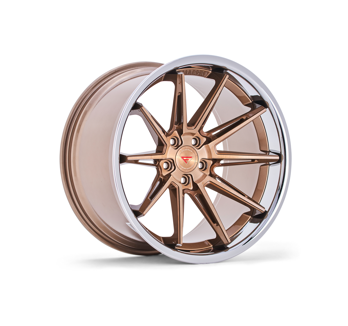 Ferrada Wheels CM2 Brushed Cobre / Chrome Lip 22x9.5 +12 5x115mm 71.6mm