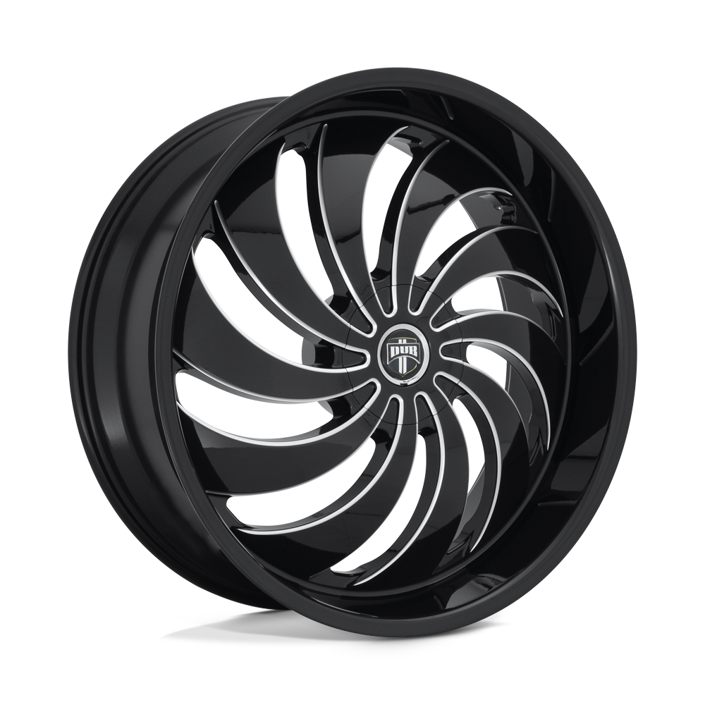 DUB S242 COJONES Gloss Black Milled 24x9 +15 5x115|5x120mm 72.6mm - WheelWiz