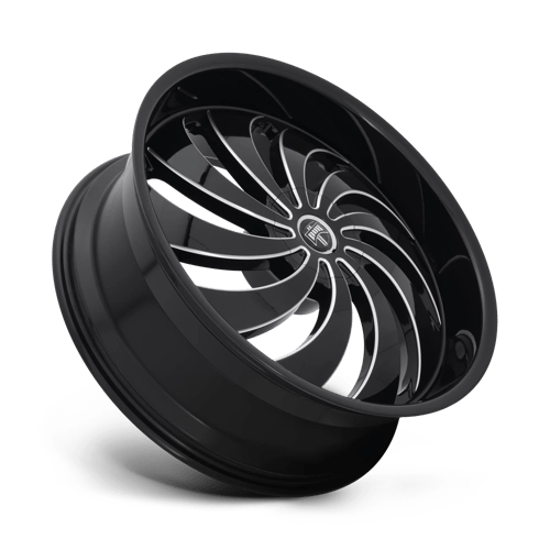 DUB S242 COJONES Gloss Black Milled 24x9 +25 5x114.3|5x120mm 72.6mm - Wheelwiz