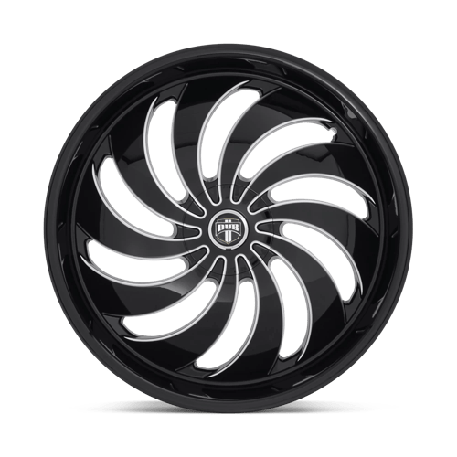 DUB  Gloss Black Milled 24x10 +05 Custom 72.6mm - Wheelwiz
