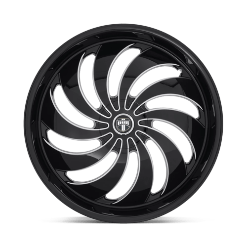 DUB S242 COJONES Gloss Black Milled 24x9 +25 5x114.3|5x120mm 72.6mm - Wheelwiz