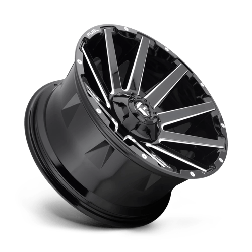 Fuel Offroad D615 CONTRA Gloss Black Milled 24x14 -75 8x180mm 124.2mm - WheelWiz