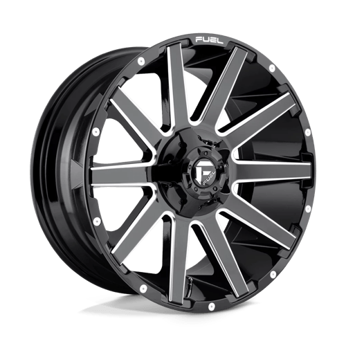 Fuel Offroad D615 CONTRA Gloss Black Milled 20x9 +20 6x135|6x139.7mm 106.1mm - Wheelwiz