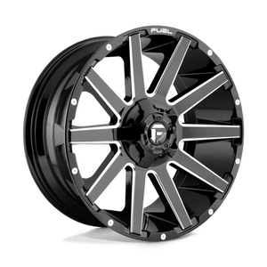 Fuel Offroad D615 CONTRA Gloss Black Milled 20x9 +20 6x135|6x139.7mm 106.1mm - Wheelwiz