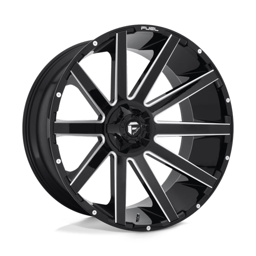 Fuel Offroad D615 CONTRA Gloss Black Milled 26x12 -44 6x135|6x139.7mm 106.1mm - Wheelwiz