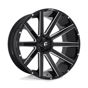 Fuel Offroad D615 CONTRA Gloss Black Milled 26x12 -44 6x135|6x139.7mm 106.1mm - Wheelwiz