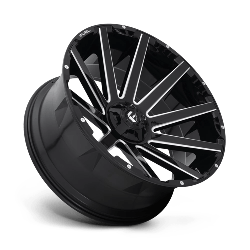 Fuel Offroad D615 CONTRA Gloss Black Milled 26x12 -44 6x135|6x139.7mm 106.1mm - Wheelwiz