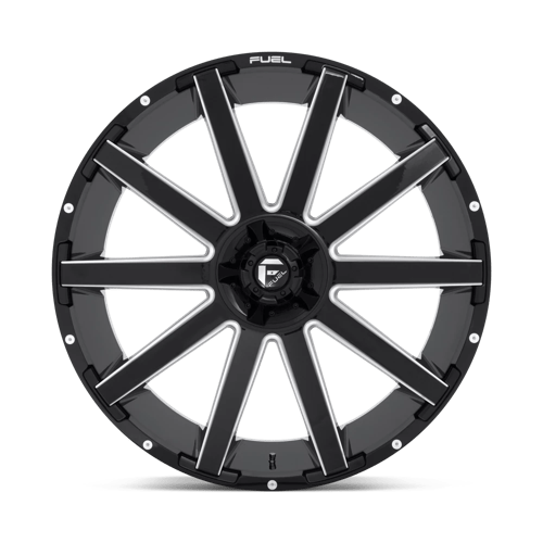 Fuel Offroad D615 CONTRA Gloss Black Milled 26x12 -44 6x135|6x139.7mm 106.1mm - Wheelwiz