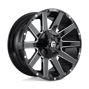 Fuel Offroad D615 CONTRA Gloss Black Milled 20x9 +20 8x180mm 124.2mm - Wheelwiz