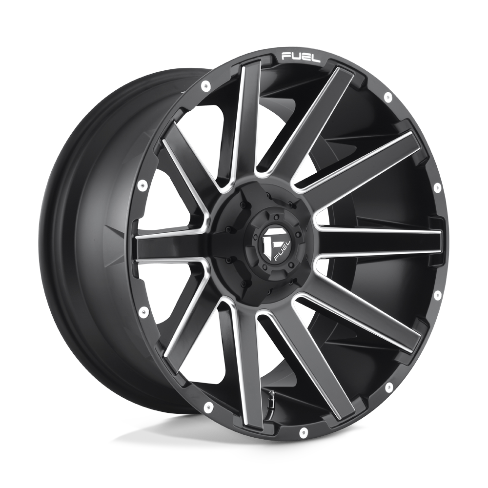 Fuel Offroad D616 CONTRA Matte Black Milled 22x12 -44 6x135|6x139.7mm 106.1mm - WheelWiz