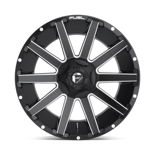 Fuel Offroad D616 CONTRA Matte Black Milled 22x12 -44 6x135|6x139.7mm 106.1mm - WheelWiz