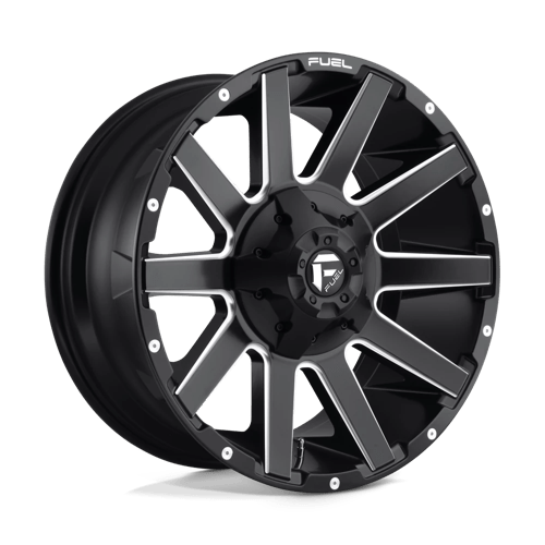 Fuel Offroad D616 CONTRA Matte Black Milled 20x9 +20 8x180mm 124.2mm - Wheelwiz